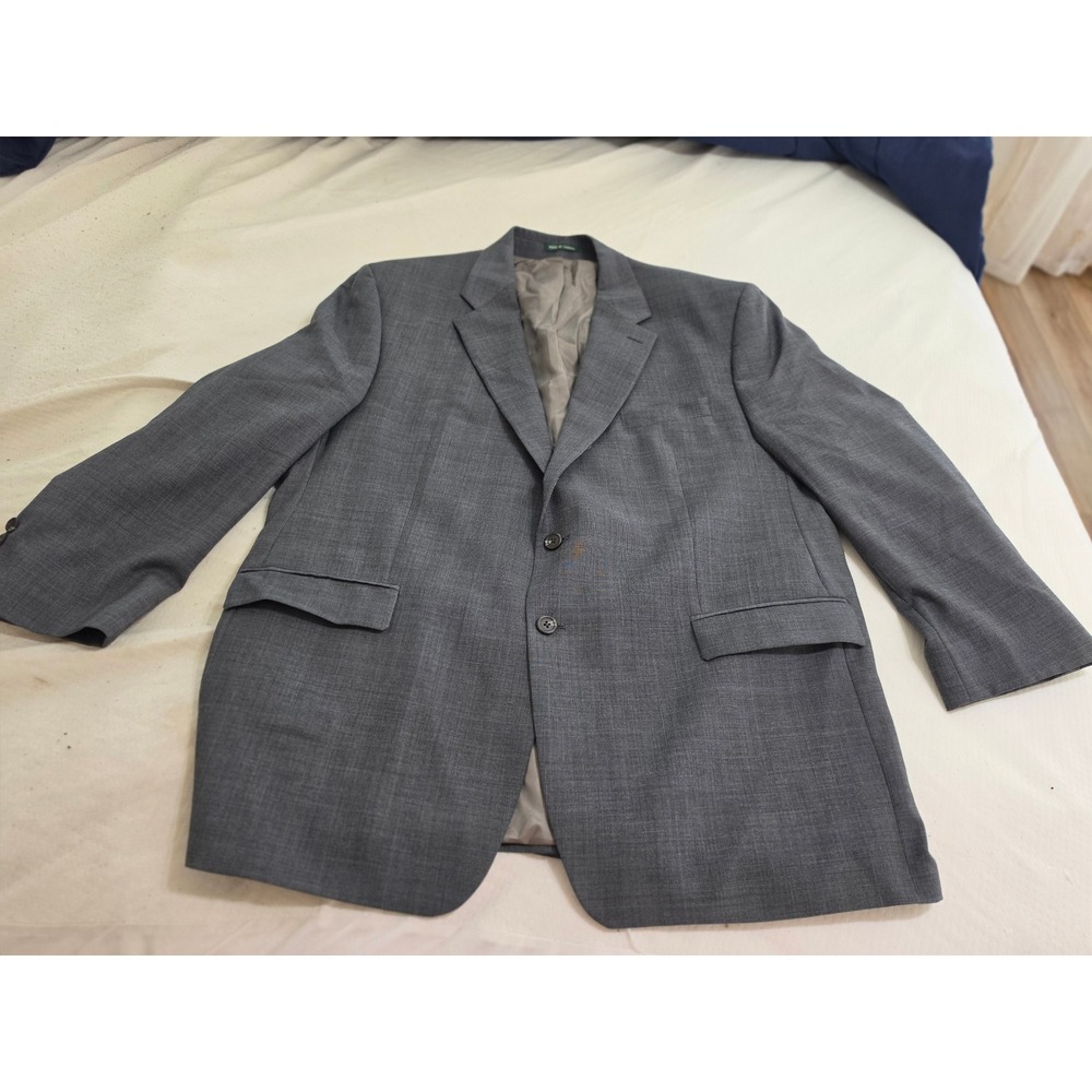 Lauren Ralph Lauren Mens Grey 100% Wool 2 Button Blazer Jacket 50R Madein Canada
